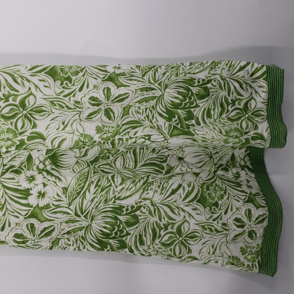 Windsmoor floral leaves green white sleeveless dress 100%lines size 16 - Picture 11 of 12